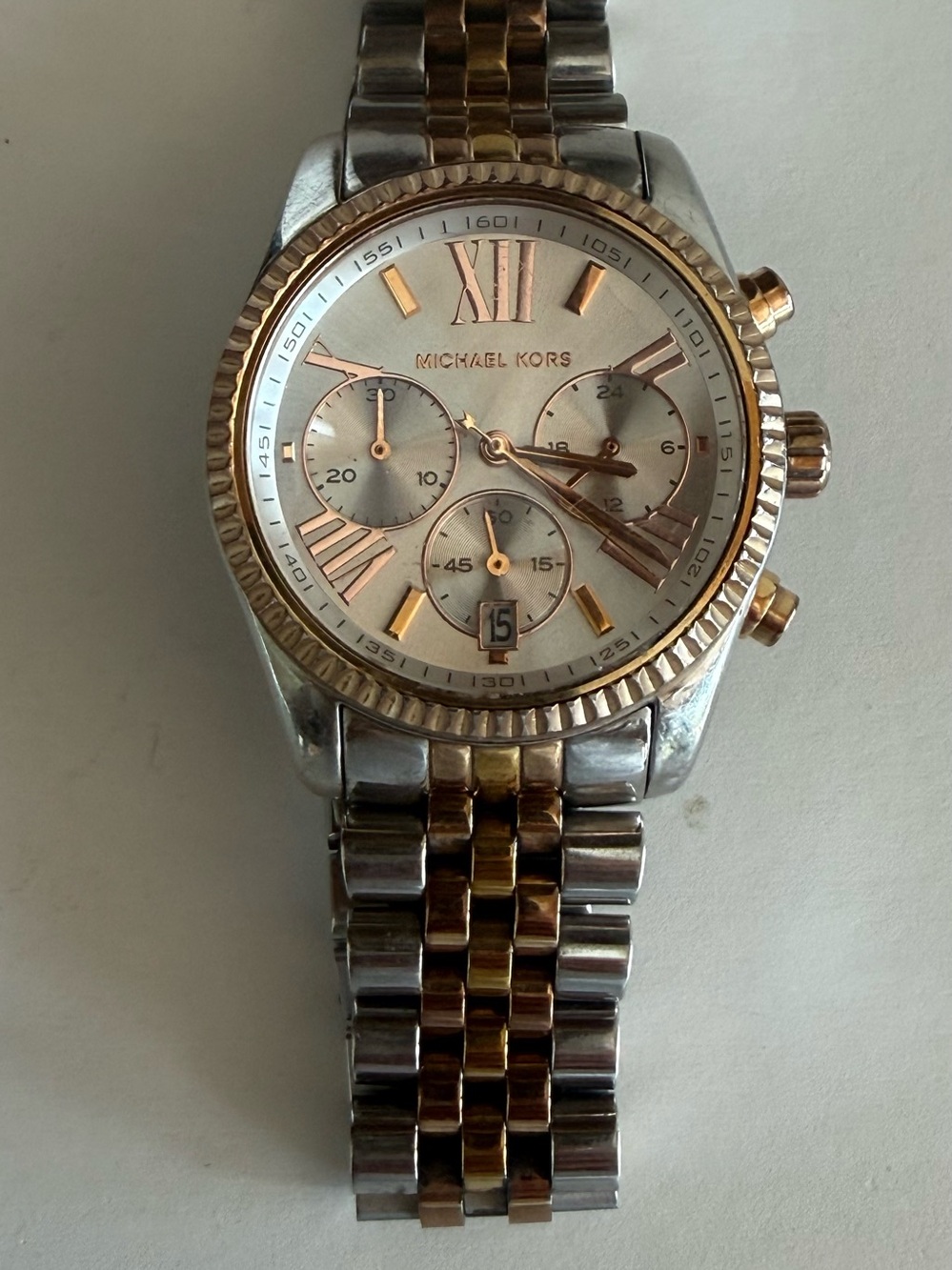 Michael Kors Lexington chronograph tri-tone 38mm watch